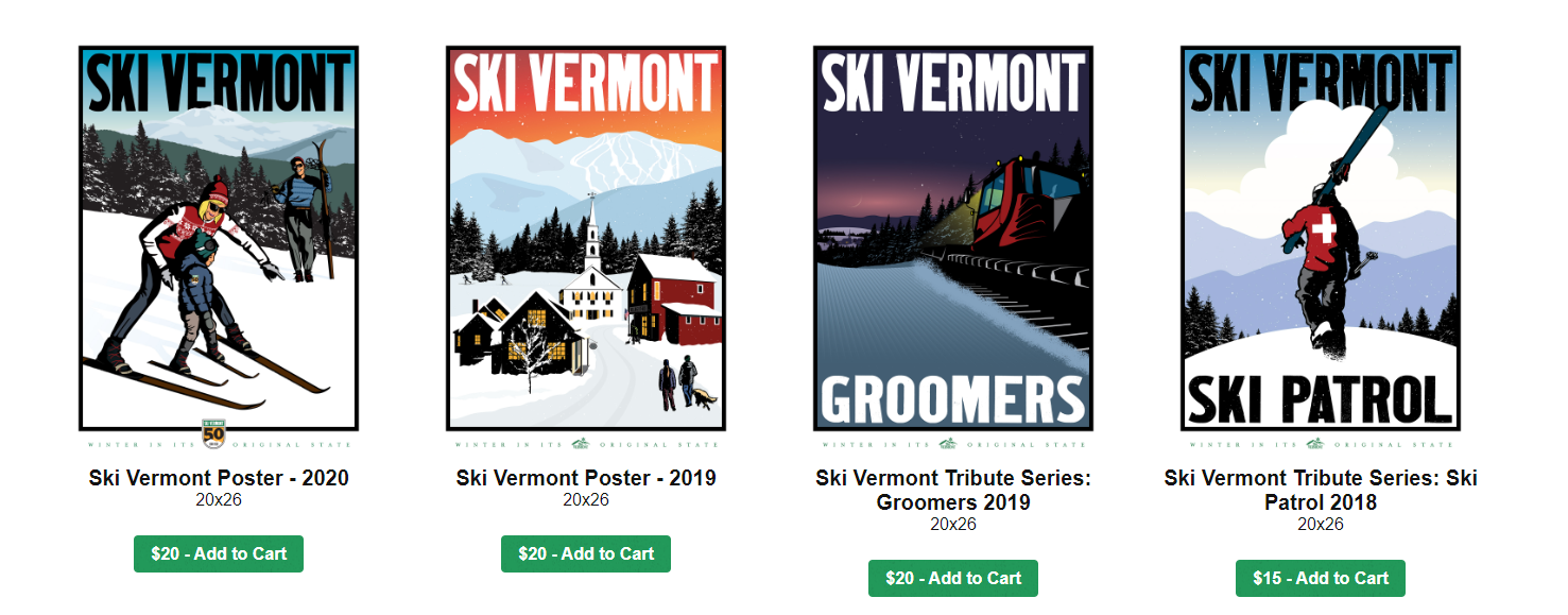 ski vermont posters